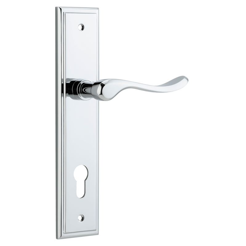 Iver Stirling Door Lever Handle On Stepped Backplate - primehardware