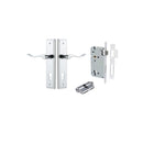 IVER Stirling Door Lever Handle On Stepped Backplate | Entrance Kit (Key/Key) | 8 Finishes - Polished Chrome