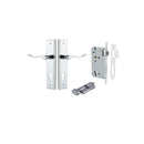 IVER Stirling Door Lever Handle On Stepped Backplate | Entrance Kit (Key/Thumb) | 8 Finishes - Polished Chrome