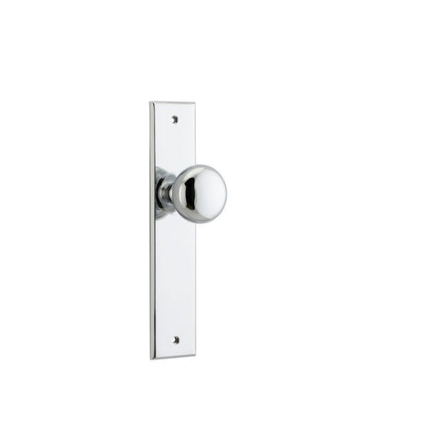 IVER Cambridge Door Knob On Chamfered Backplate | Passage Lever Set Only | 9 Finishes - Polished Chrome