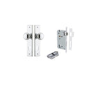IVER Cambridge Door Knob On Chamfered Backplate | Entrance Kit (Key/Key) | 9 Finishes - Polished Chrome