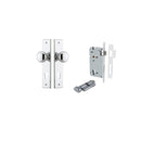 IVER Cambridge Door Knob On Chamfered Backplate | Entrance Kit (Key/Thumb) | 9 Finishes - Polished Chrome