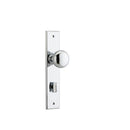 IVER Cambridge Door Knob On Chamfered Backplate | Privacy Lever Set Only | 9 Finishes - Polished Chrome