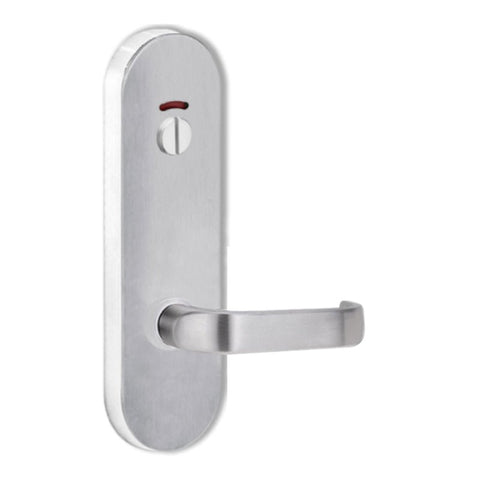 Lockwood 2916 Round End Plate With Privacy Indicator Turn & 74 Lever Satin Chrome 2916/74SC - primehardware