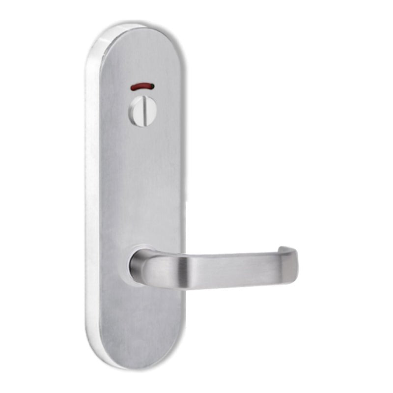 Lockwood 2916 Round End Plate With Privacy Indicator Turn & 74 Lever Satin Chrome 2916/74SC - primehardware