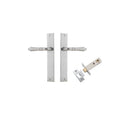 IVER Sarlat Lever Door Handle On Rectangular Backplate | Passage Kit | 10 Finishes - Brushed Chrome