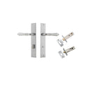 IVER Sarlat Lever Door Handle On Rectangular Backplate | Separate Privacy Kit | 10 Finishes - Brushed Chrome