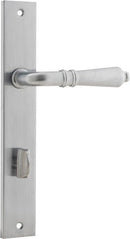 IVER Sarlat Lever Door Handle On Rectangular Backplate | Privacy Lever Set Only | 10 Finishes - Brushed Chrome