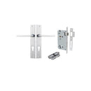 IVER Baltimore Door Lever Handle On Rectangular Backplate | Entrance Kit (Key/Key) | 7 Finishes - Brushed Chrome
