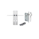 IVER Baltimore Door Lever Handle On Rectangular Backplate | Entrance Kit (Key/Thumb) | 7 Finishes - Brushed Chrome