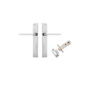 IVER Baltimore Door Lever Handle On Rectangular Backplate | Passage Kit | 7 Finishes - Brushed Chrome