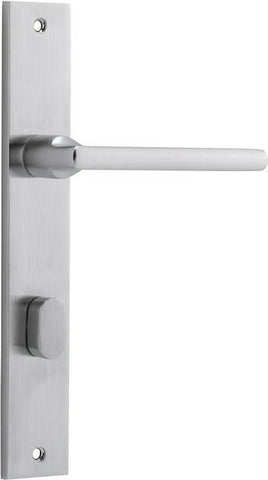 IVER Baltimore Door Lever Handle On Rectangular Backplate | Privacy- Lever Only | 7 Finishes - Brushed Chrome
