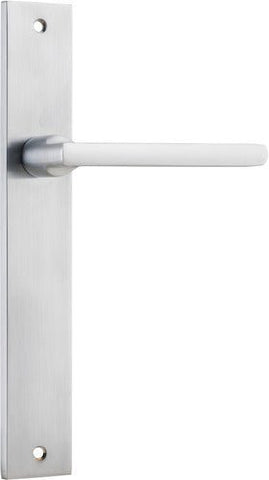 IVER Baltimore Door Lever Handle On Rectangular Backplate | Passage- Lever Only | 7 Finishes - Brushed Chrome
