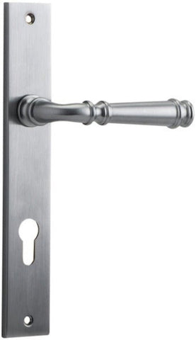 IVER Verona Door Lever Handle On Rectangular Backplate | Entrance Lever Set Only | 9 Finishes - Brushed Chrome