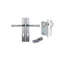 IVER Verona Door Lever Handle On Rectangular Backplate | Entrance Kit (Key/Thumb) | 9 Finishes - Brushed Chrome
