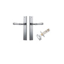 IVER Verona Door Lever Handle On Rectangular Backplate | Passage Kit | 9 Finishes - Brushed Chrome