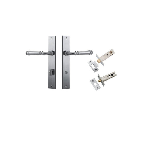 IVER Verona Door Lever Handle On Rectangular Backplate | Separate Privacy Kit | 9 Finishes - Brushed Chrome
