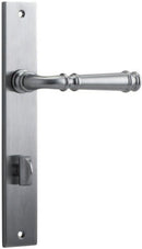 IVER Verona Door Lever Handle On Rectangular Backplate | Privacy Lever Set Only | 9 Finishes - Brushed Chrome