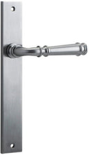 IVER Verona Door Lever Handle On Rectangular Backplate | Passage Lever Set Only | 9 Finishes - Brushed Chrome