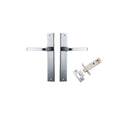 IVER Annecy Door Lever Handle On Rectangular Backplate | Passage Kit | 9 Finishes - Brushed Chrome