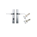 IVER Annecy Door Lever Handle On Rectangular Backplate | Separate Privacy Kit | 9 Finishes - Brushed Chrome