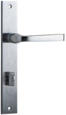 IVER Annecy Door Lever Handle On Rectangular Backplate | Privacy Lever Set Only | 9 Finishes - Brushed Chrome