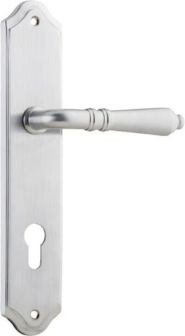 IVER Sarlat Lever Door Handle On Shouldered Backplate | Entrance Lever Set Only | 10 Finishes - Brushed Chrome