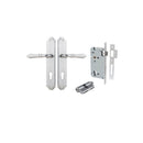 IVER Sarlat Lever Door Handle On Shouldered Backplate | Entrance Kit (Key/Key) | 10 Finishes - Brushed Chrome