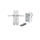 IVER Sarlat Lever Door Handle On Shouldered Backplate | Entrance Kit (Key/Thumb) | 10 Finishes - Brushed Chrome