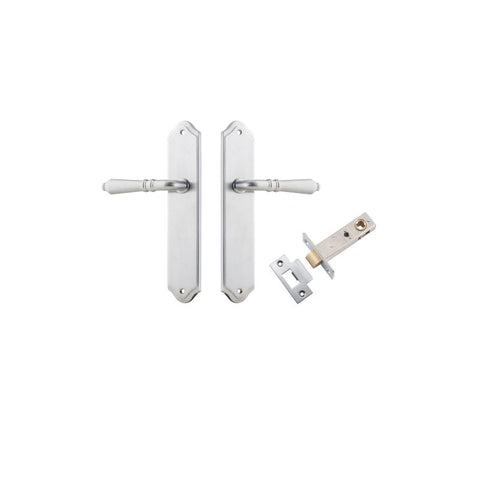 IVER Sarlat Lever Door Handle On Shouldered Backplate | Passage Kit | 10 Finishes - Brushed Chrome