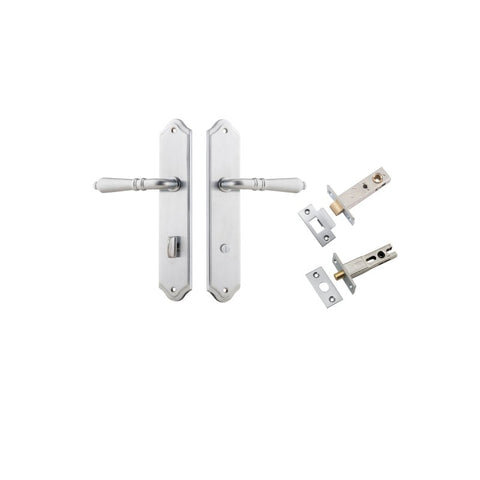 IVER Sarlat Lever Door Handle On Shouldered Backplate | Separate Privacy Kit | 10 Finishes - Brushed Chrome