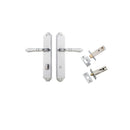 IVER Sarlat Lever Door Handle On Shouldered Backplate | Separate Privacy Kit | 10 Finishes - Brushed Chrome