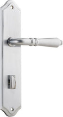 IVER Sarlat Lever Door Handle On Shouldered Backplate | Privacy Lever Set Only | 10 Finishes - Brushed Chrome