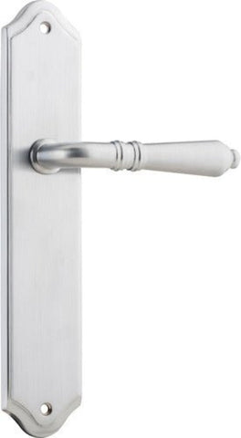IVER Sarlat Lever Door Handle On Shouldered Backplate | Passage Lever Set Only | 10 Finishes - Brushed Chrome