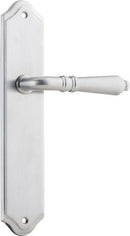 IVER Sarlat Lever Door Handle On Shouldered Backplate | Passage Lever Set Only | 10 Finishes - Brushed Chrome