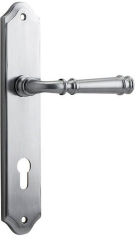 IVER Verona Door Lever Handle On Shouldered Backplate | Entrance Lever Set Only | 9 Finishes - Brushed Chrome