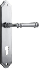 IVER Verona Door Lever Handle On Shouldered Backplate | Entrance Lever Set Only | 9 Finishes - Brushed Chrome