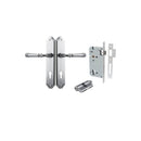 IVER Verona Door Lever Handle On Shouldered Backplate | Entrance Kit (Key/Key) | 9 Finishes - Brushed Chrome