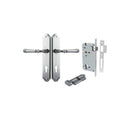 IVER Verona Door Lever Handle On Shouldered Backplate | Entrance Kit (Key/Thumb) | 9 Finishes - Brushed Chrome