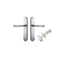 IVER Verona Door Lever Handle On Shouldered Backplate | Passage Kit | 9 Finishes - Brushed Chrome