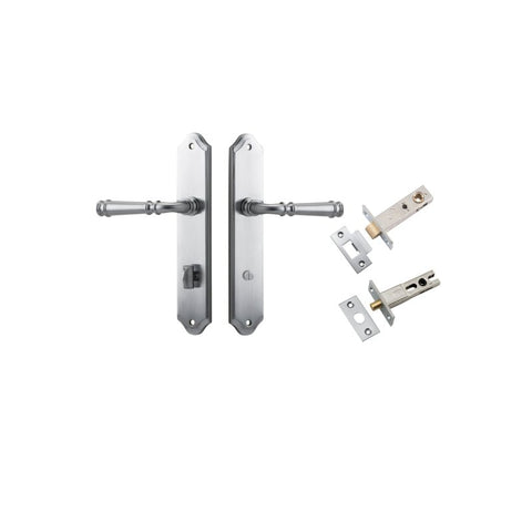 IVER Verona Door Lever Handle On Shouldered Backplate | Separate Privacy Kit | 9 Finishes - Brushed Chrome
