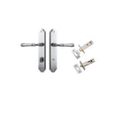 IVER Verona Door Lever Handle On Shouldered Backplate | Separate Privacy Kit | 9 Finishes - Brushed Chrome