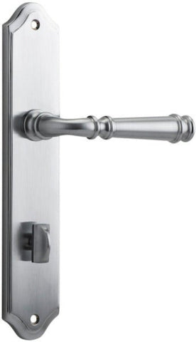 IVER Verona Door Lever Handle On Shouldered Backplate | Privacy Lever Set Only | 9 Finishes - Brushed Chrome