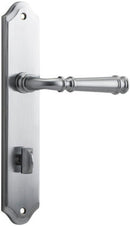 IVER Verona Door Lever Handle On Shouldered Backplate | Privacy Lever Set Only | 9 Finishes - Brushed Chrome
