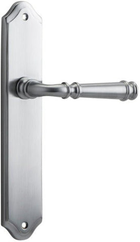IVER Verona Door Lever Handle On Shouldered Backplate | Passage Lever Set Only | 9 Finishes - Brushed Chrome