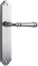 IVER Verona Door Lever Handle On Shouldered Backplate | Passage Lever Set Only | 9 Finishes - Brushed Chrome