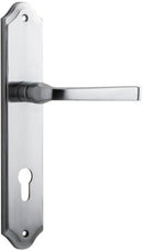 IVER Annecy Door Lever Handle On Shouldered Backplate | Entrance Lever Set Only | 9 Finishes - Brushed Chrome