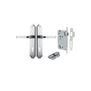 IVER Annecy Door Lever Handle On Shouldered Backplate | Entrance Kit (Key/Key) | 9 Finishes - Brushed Chrome