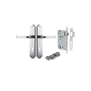 IVER Annecy Door Lever Handle On Shouldered Backplate | Entrance Kit (Key/Thumb) | 9 Finishes - Brushed Chrome