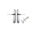 IVER Annecy Door Lever Handle On Shouldered Backplate | Passage Kit | 9 Finishes - Brushed Chrome